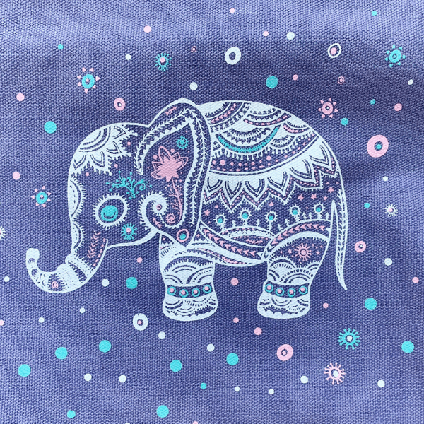 Indian Lotus Elephant Yoga Bag in Purple