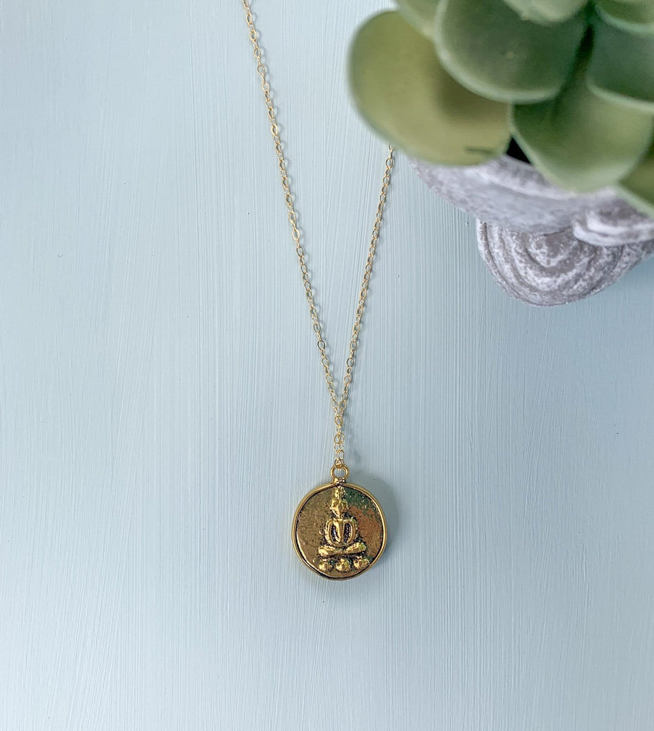 Round Buddha Charm Necklace | necklace | www.newwavesupplyco.com