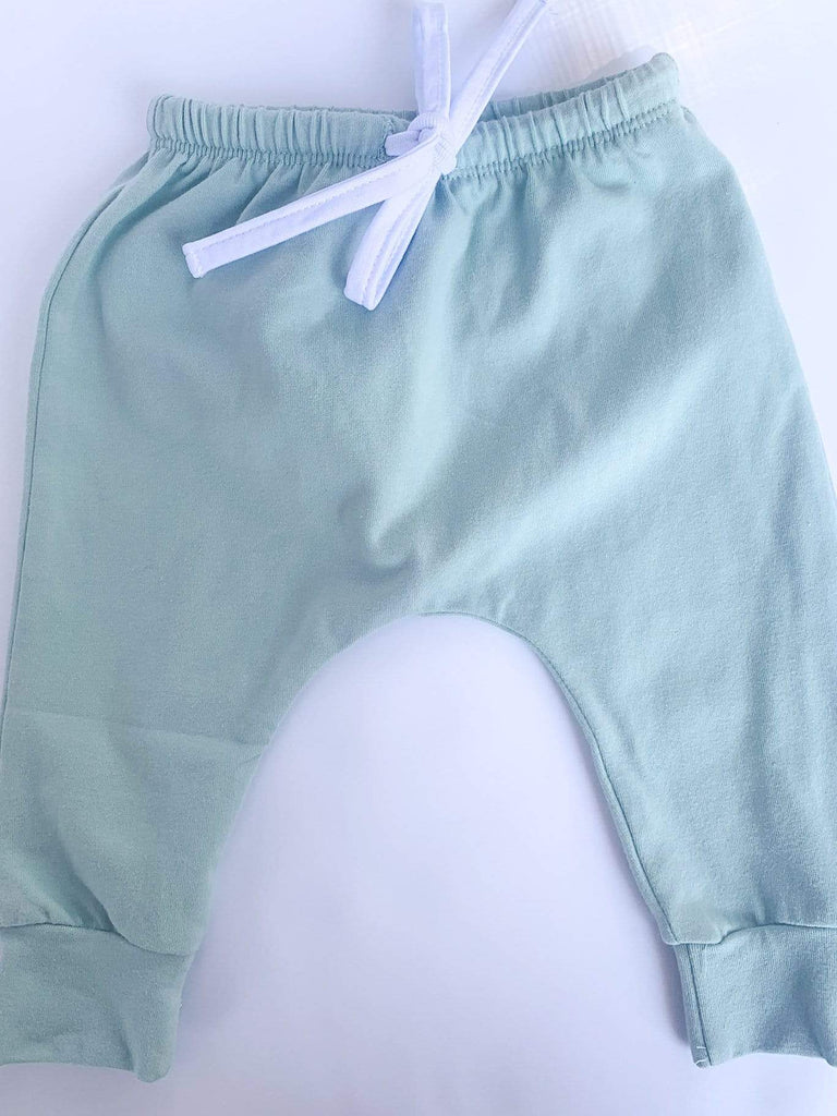 Organic Baby Harem Pants in Green | harem pants | www.newwavesupplyco.com