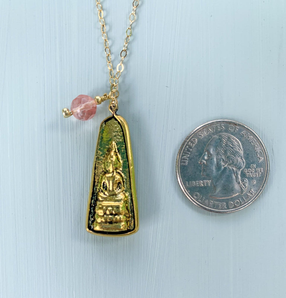 Gold Buddha Gem Necklace | necklace | www.newwavesupplyco.com