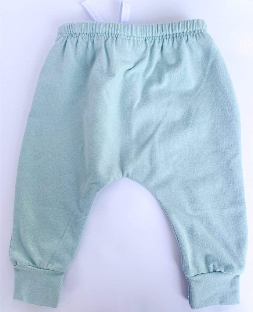 Organic Baby Harem Pants in Green | harem pants | www.newwavesupplyco.com