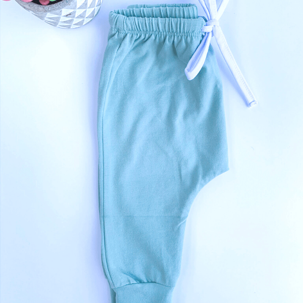 Organic Baby Harem Pants in Green | harem pants | www.newwavesupplyco.com