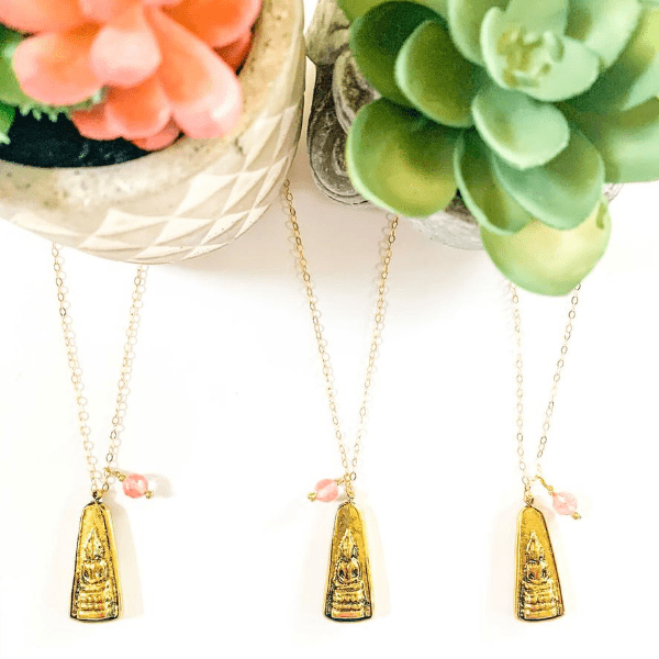 Gold Buddha Gem Necklace | necklace | www.newwavesupplyco.com