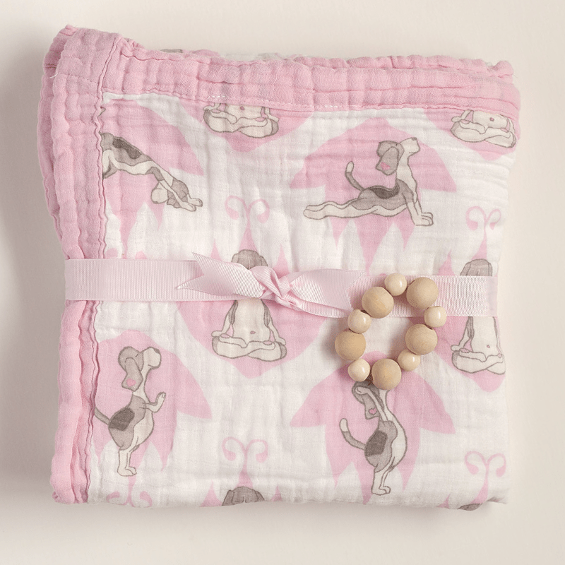 Downward Dog Yoga Swaddle in Pink