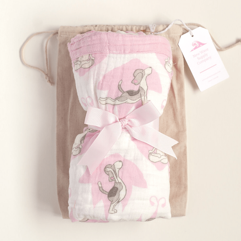Downward Dog Yoga Swaddle in Pink
