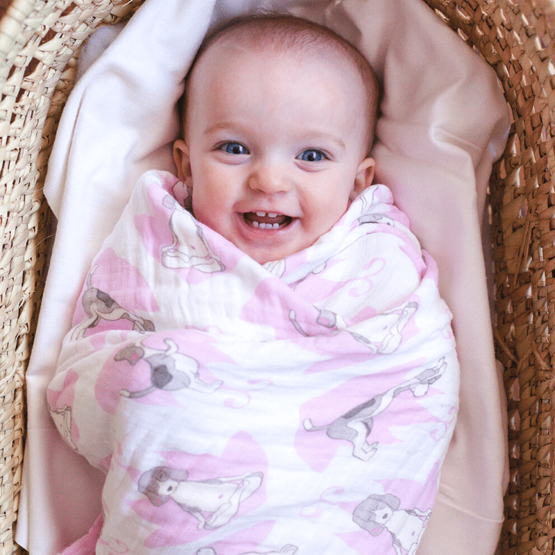 Downward Dog Yoga Swaddle in Pink
